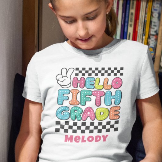 レトロかわいい小学校5年生のバックトゥスクールTシャツ Tシャツ