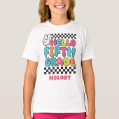 レトロかわいい小学校5年生のバックトゥスクールTシャツ Tシャツ (正面)
