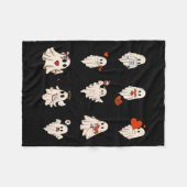 レトロかわいい幽霊バレンタインデー女性男子供 フリースブランケット (正面(横))