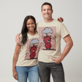 レトロかわいい抽象表現主義モンスターグラフィック Tシャツ (ユニセックス)