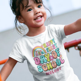 レトロかわいい新学期初日tシャツ tシャツ