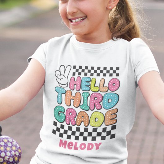 レトロかわいい新学期3年生tシャツ tシャツ