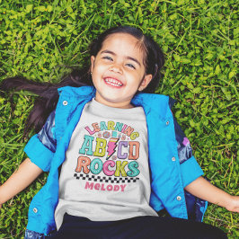 レトロかわいい新学期abc tシャツ