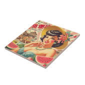 レトロかわいい日本の少女 タイル (側面)