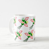 レトロかわいい春の花のマグカップ コーヒーマグカップ (正面左)