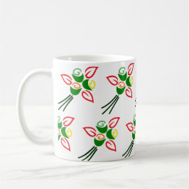 レトロかわいい春の花のマグカップ コーヒーマグカップ