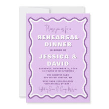 レトロかわいい波紫色の写真リハーサルディナー