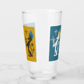 レトロかわいい猫ちゃんミッドセンチュリーキャットスターバスト タンブラーグラス (左)