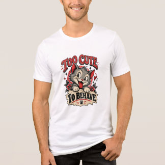 レトロかわいい猫Tシャツ お行儀が悪いほど可愛い トライブレンドTシャツ