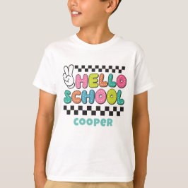レトロかわいい男の子向け「学校が始まるよ」Tシャツ Tシャツ