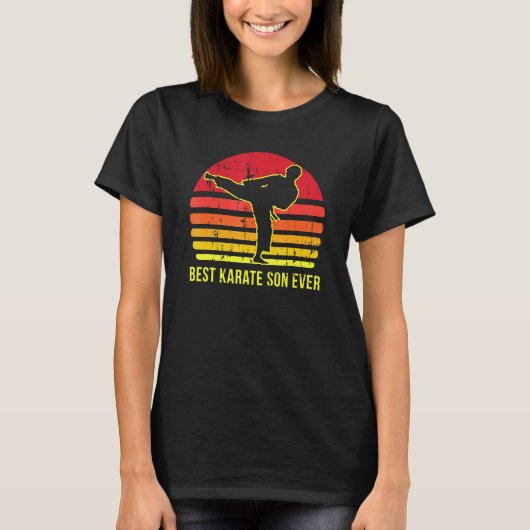 レトロかわいい空手息子デザイン武道少年空手 Tシャツ (正面)