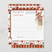 レトロかわいい靴下モンキーボーイベビーシャワーアドバイス (正面/裏面)