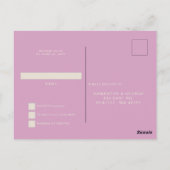 レトロかわいい70年代スタイルの アイボリー ピンク ディスコ RSVP ポストカード (裏面)