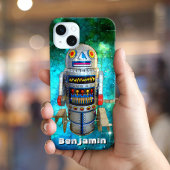 レトロかわいいsfスズ玩具ロボット名前をカスタムする Case-Mate iPhoneケース