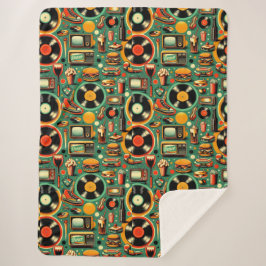 レトロかわいこちゃんお洒落：パステル シェルパブランケット