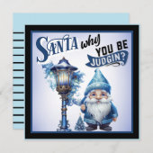 レトロかわいこちゃんブルークリスマス シーズンカード (正面/裏面)