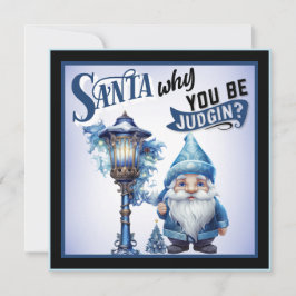 レトロかわいこちゃんブルークリスマス シーズンカード