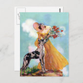 レトロかわいらしアートオンノテカード ポストカード (正面/裏面)