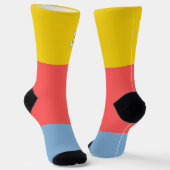 レトロかわいらしカラーブロック青ピンクイエローOMG ソックス (傾斜あり)