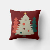 レトロかわいらしクリスマスツリーズブルゴーニュ クッション (裏面)