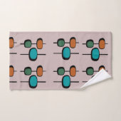 レトロかわいらしパターン60s抽象芸術カラフル バスタオルセット (ハンドタオル)