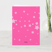 レトロかわいらしピンクスター誕生日グリーティングカード サンキューカード (裏面)