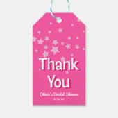 レトロかわいらしピンクマリブスターズブライダルシャワーのお気に入り ギフトタグ (正面)