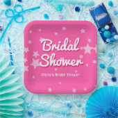 レトロかわいらしピンクマリブスターズブライダルシャワー ペーパープレート (パーティー)