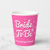 レトロかわいらしピンクマリブスターズブライダルシャワー 紙コップ (正面)