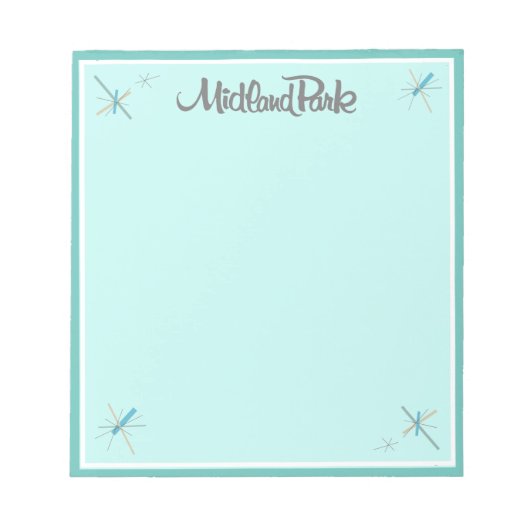 レトロかわいらしミッドセンチュリーモダンメモ ノートパッド (正面)