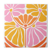 レトロかわいらしヴィンテージ花模様タイル タイル (正面)