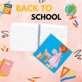 レトロかわいらし小さな女の子ヴィンテージ手帳 ノートブック