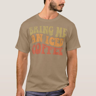 レトロがアイスコーヒーヴィンテージを持っておもしろい来る Tシャツ