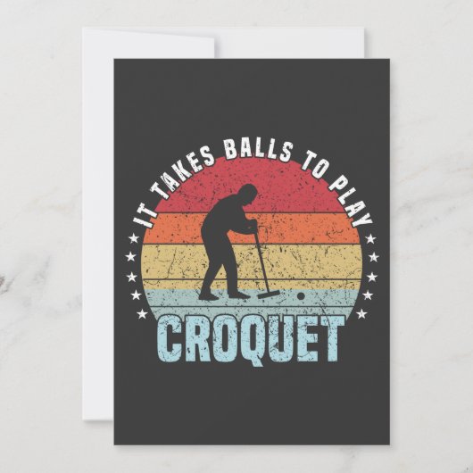 レトロがクロケーにボール遊を取る 招待状 (正面)