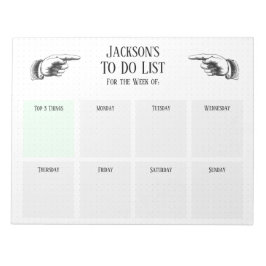 レトロがハンドツードリストを指し示す ノートパッド