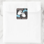 レトロが手を洗うステッカー スクエアシール (バッグ)