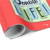 レトロが赤い背景で人生を寄付 ラッピングペーパー (ロールコーナー)