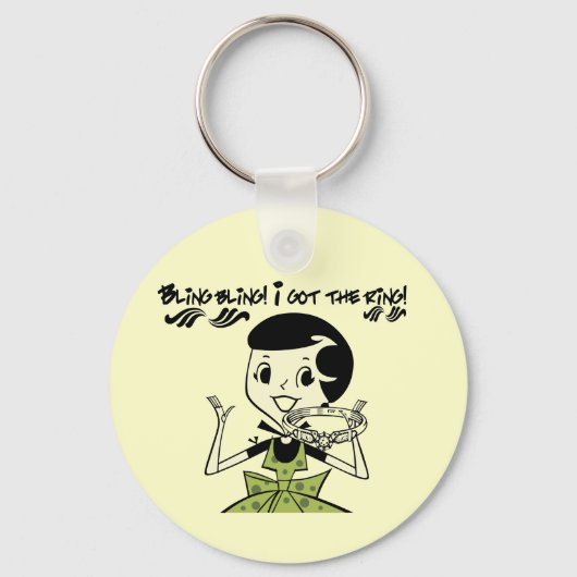 レトロきらきら光るリングや輪Tシャツとギフト キーホルダー (正面)