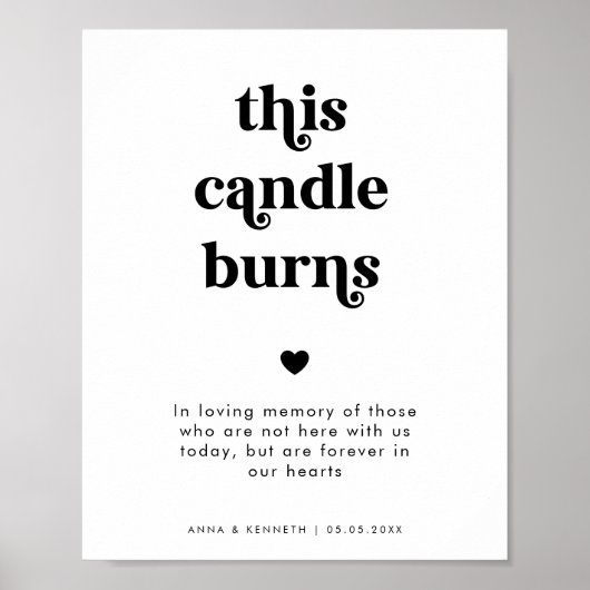 レトロこのキャンドル結婚は記憶のサインを燃やす ポスター (正面)