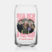 レトロこのママはヤギの写真マグカップ ガラス缶 (正面)