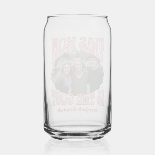 レトロこのママはヤギの写真マグカップ ガラス缶 (裏面)