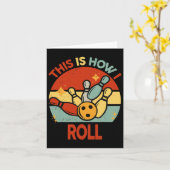 レトロこれが私の転がボーリングSキッズToddler Bo カード (黄色い花)