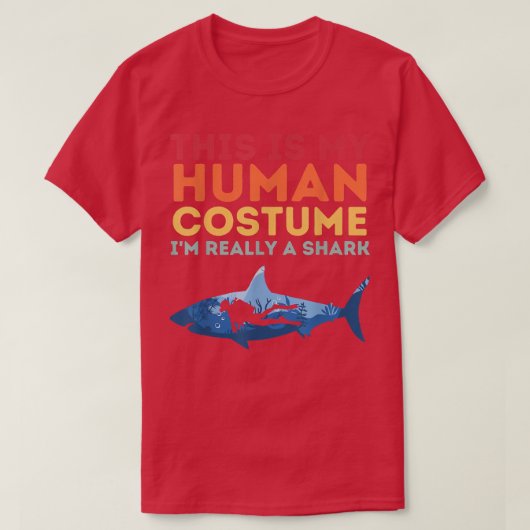 レトロこれは私の人間の衣装は本当にサメL Tシャツ (デザイン正面)