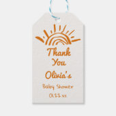 レトロこ来この息子の手を引いた赤ちゃんシャワー ギフトタグ (正面)