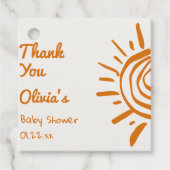 レトロこ来この息子の手を引いた赤ちゃんシャワー フェイバータグ (正面)