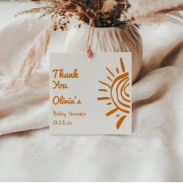 レトロこ来この息子の手を引いた赤ちゃんシャワー フェイバータグ