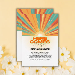 レトロこ来この息子の赤ちゃんシャワー エンクロージャーカード