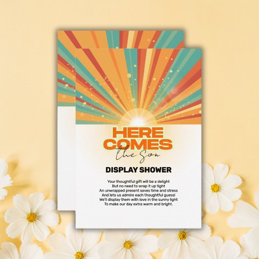 レトロこ来この息子の赤ちゃんシャワー エンクロージャーカード