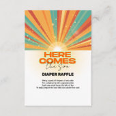 レトロこ来この息子の赤ちゃんシャワー エンクロージャーカード (正面)