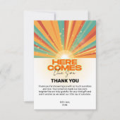 レトロこ来この息子の赤ちゃんシャワー サンキューカード (正面)